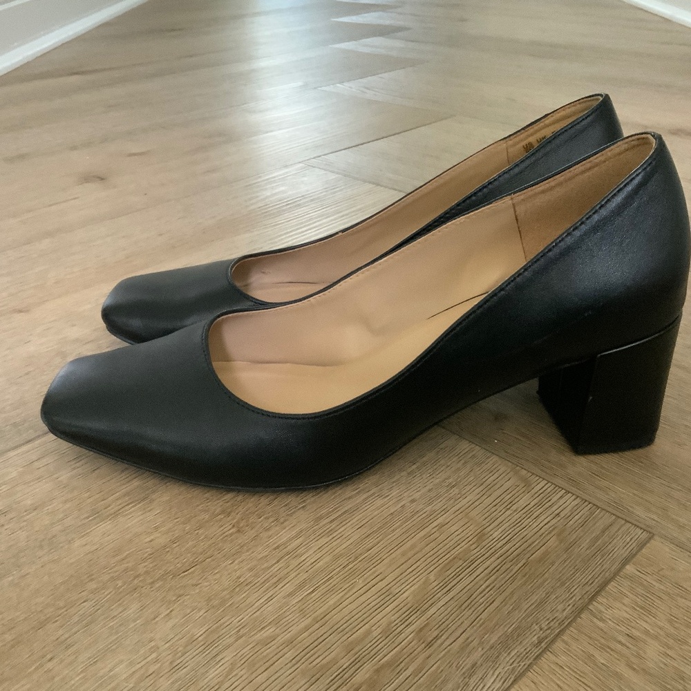 Naturalizer Karina Square Toe Heel Black Size 9